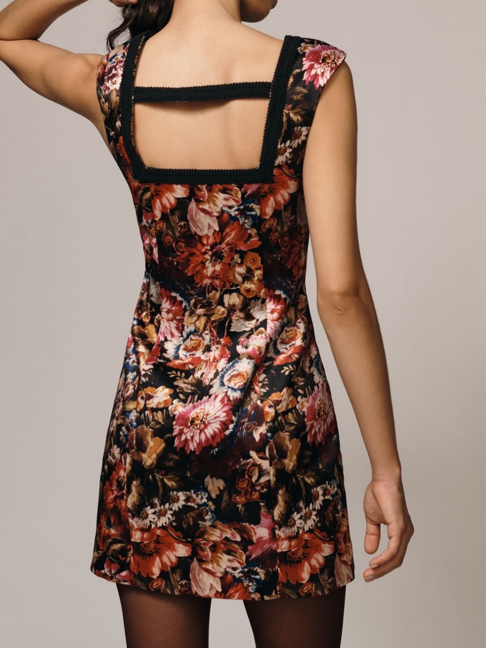 Maeve Square-Neck Patterned Mini Dress - Picture 4 of 4